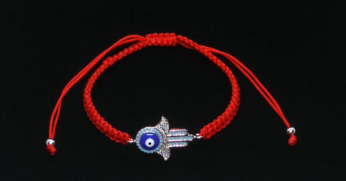 K1. JJ RED BRAID HAMSA