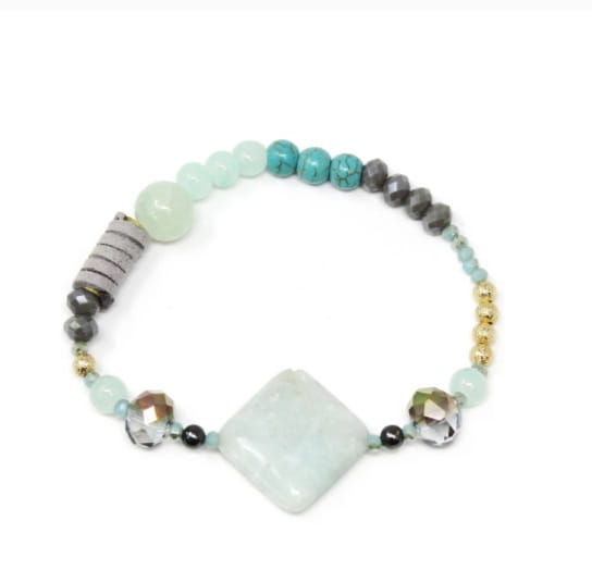 JJ TURQUOISE NATURAL BEADED BRACELET