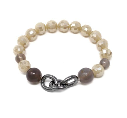 JJ GRAY NATURAL BEADED BRACELET